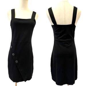 River Island Black Mini Overall Square Neck Stretch Size UK 10/US 8